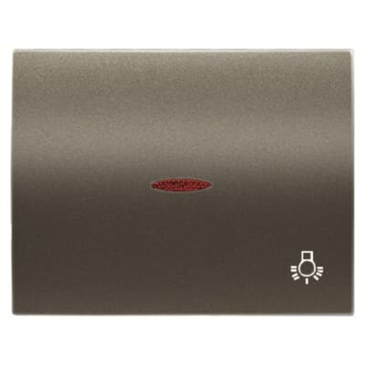 Cover push button wlight sym & indic. Symbol "light" for Switchpush button, Single rocker Aluminium - Olas