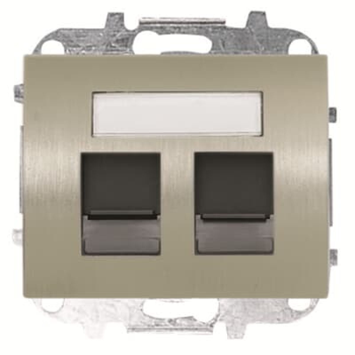 Cover plate double data outlet Data connection 1 gang Aluminium - Olas