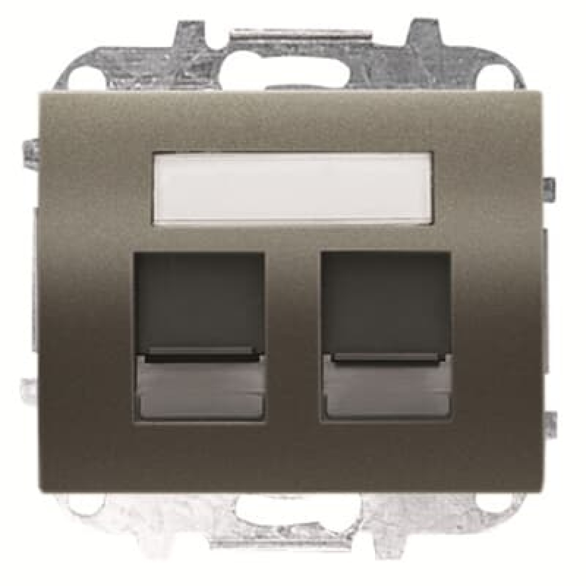 Cover plate double data outlet Data connection 1 gang Aluminium - Olas