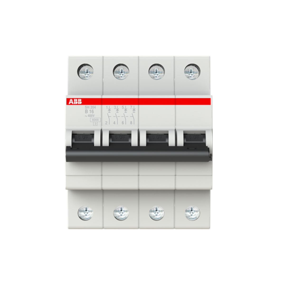 Miniature Circuit Breaker - SH200 - 4P - 16 A - B - AC 6 kA