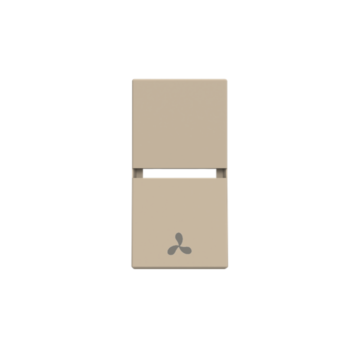 Rocker cover Fan symbol for Cooling, Single rocker Champagne - Zenit