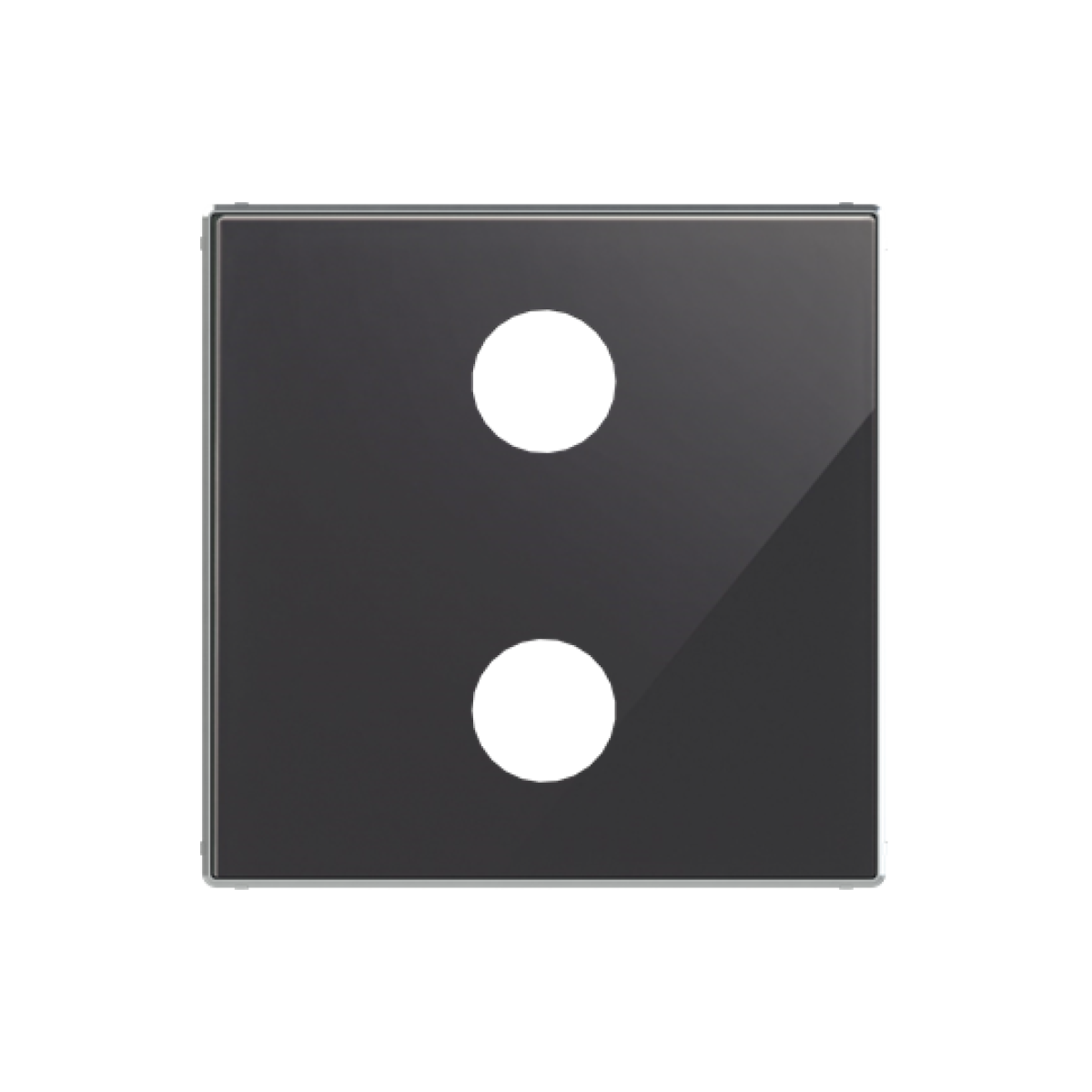 Cover plate Cinch 2 gang Black Glass - Sky Niessen