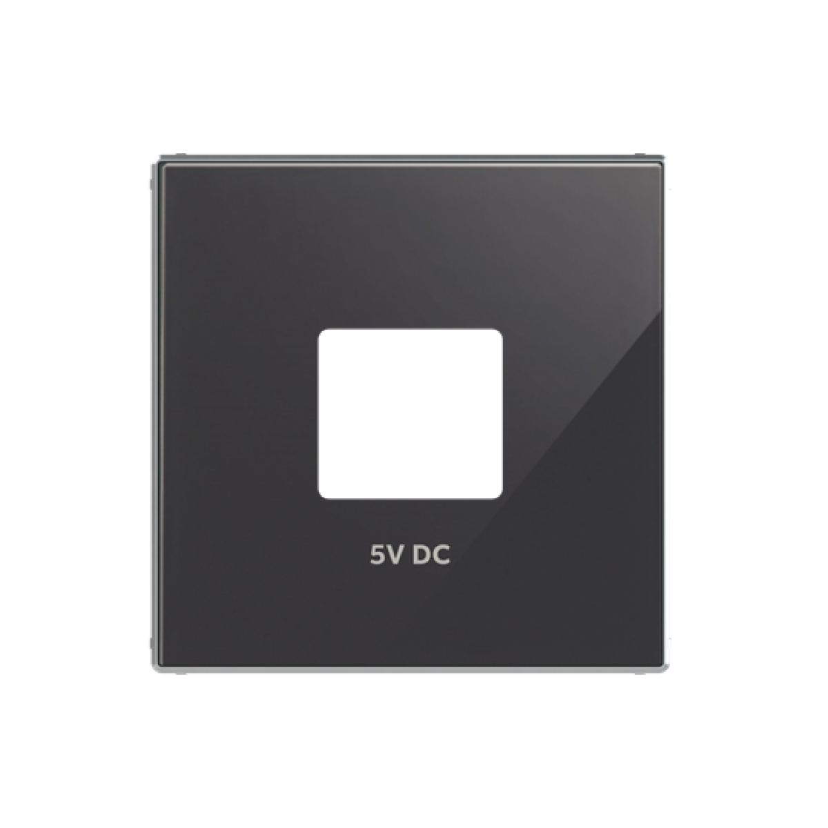 Cover USB charger 5V DC Black Glass - Sky Niessen