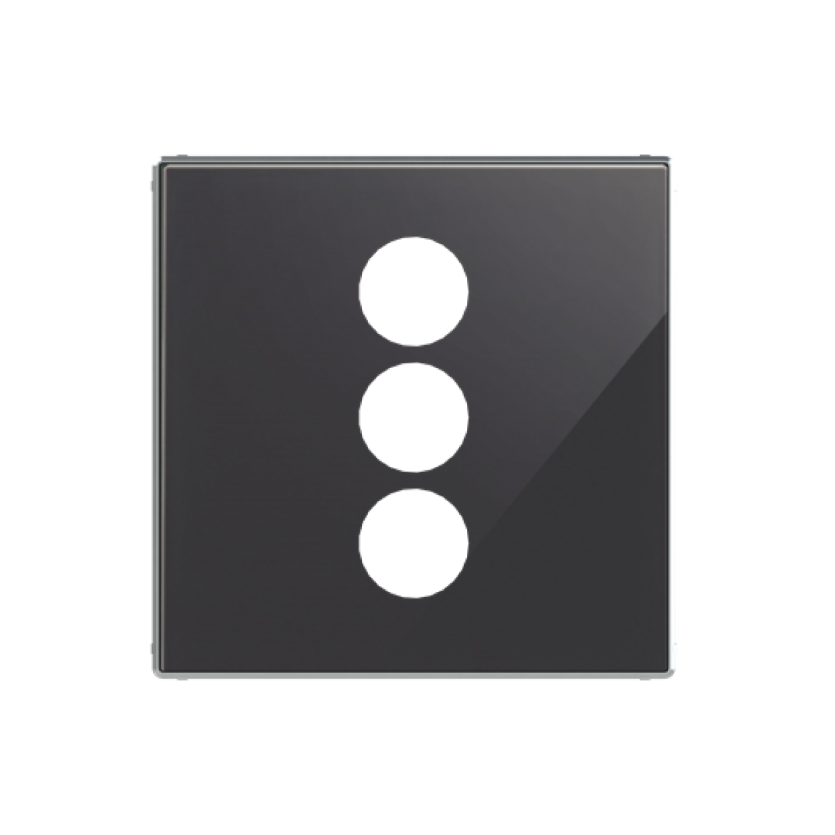 Cover plate Cinch 3 gang Black Glass - Sky Niessen
