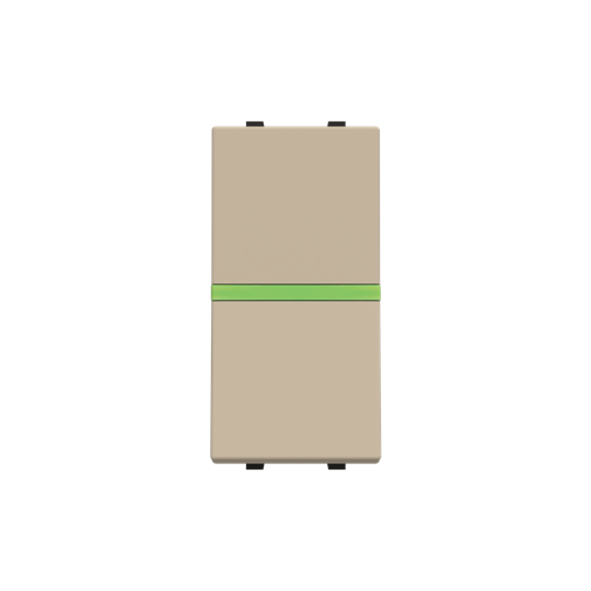 Switch 1-way Rockerbutton Off switch 1-pole with LED exchangeable Champagne - Zenit