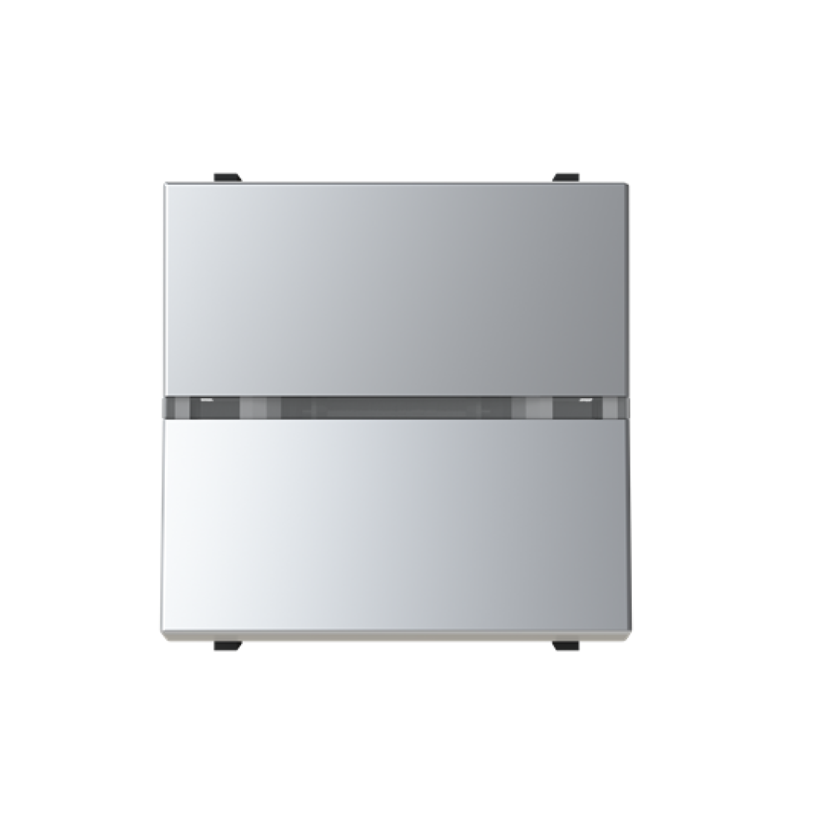 Insertcover Without imprint Push button, Single push button 1P 1NO 0NC 1CO Silver - Zenit