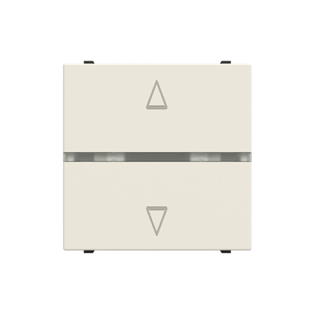 Blind control insertcover 2gang 1-pole push button White - Zenit