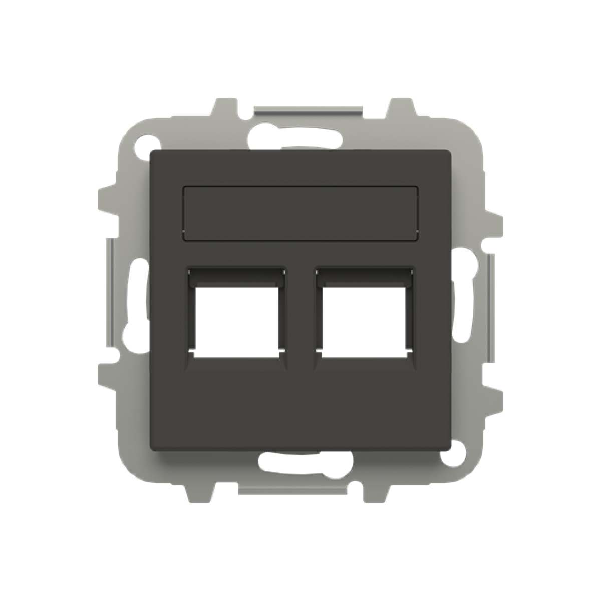 Cover plate Data connection 2 gang Black - Sky Niessen