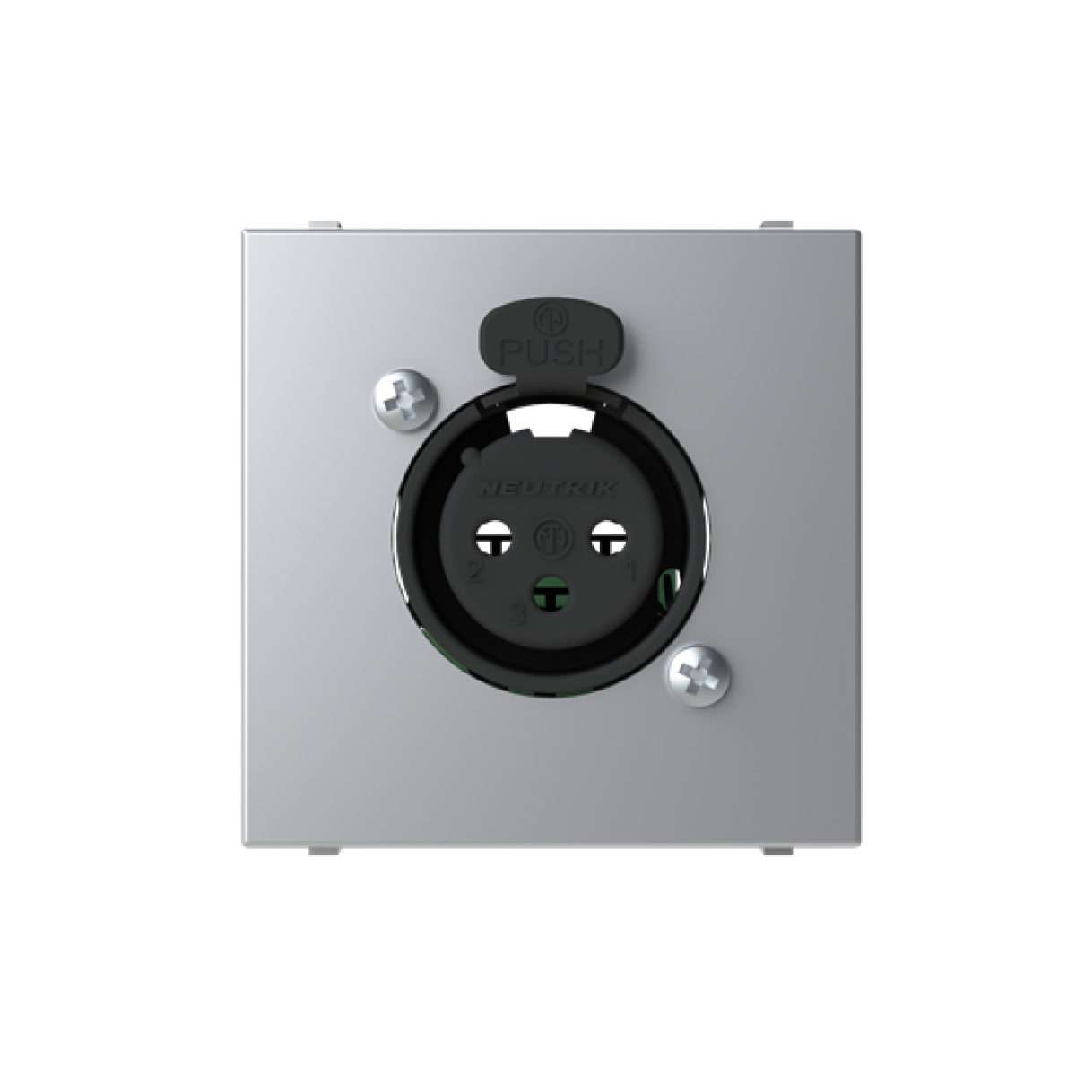 Insertcover XLR 1 gang Silver - Zenit