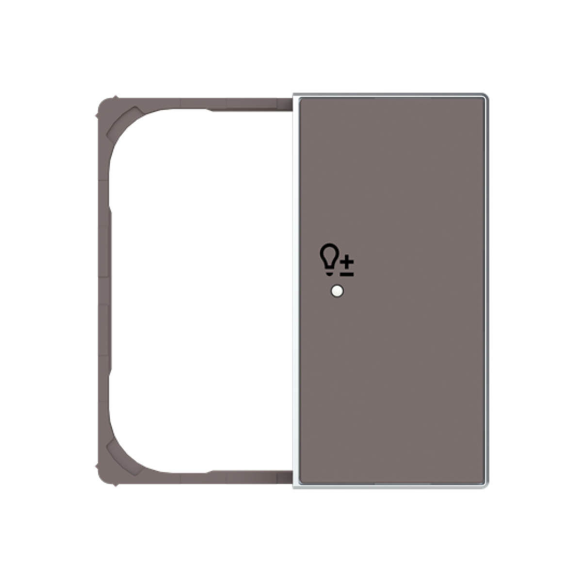 Cover plate Symbol "light" for Switchdimmer Single push button Taupe - Sky Niessen