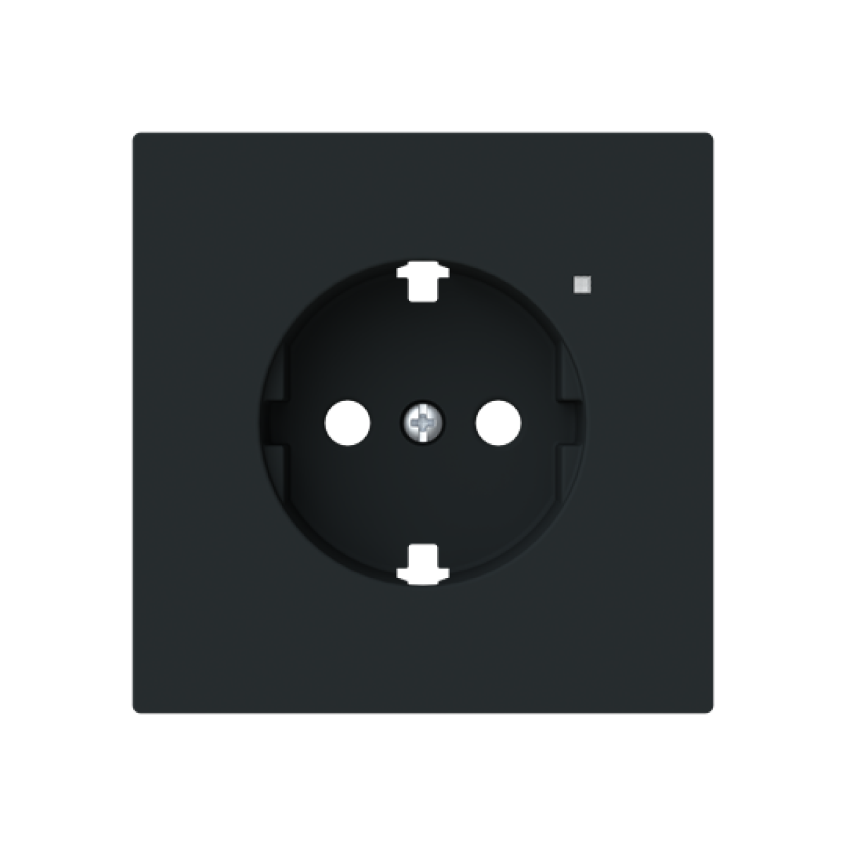 Cover socket outlet Central cover plate for Socket outlet Without imprint Black - Alba