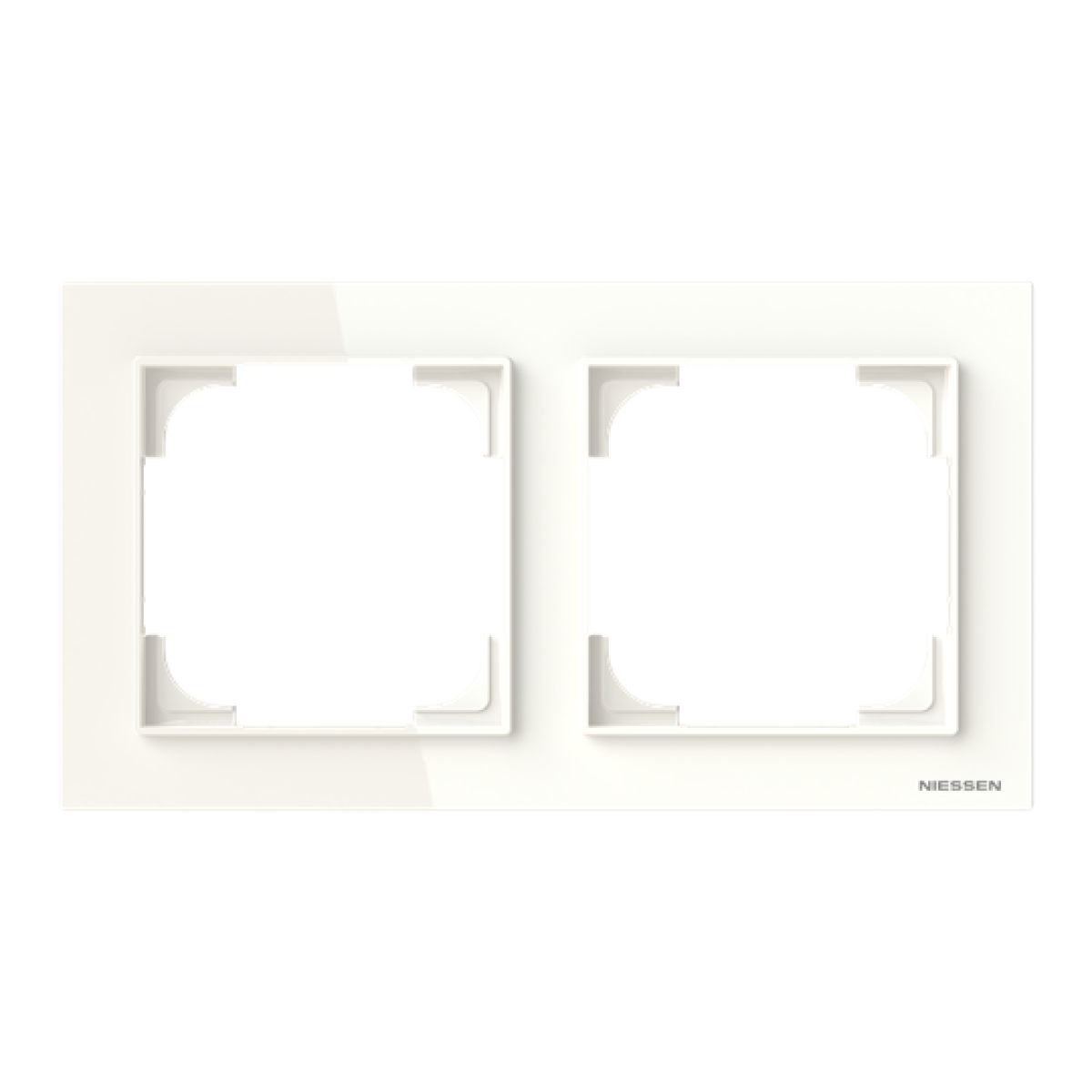 Frame 2-gang White Glass - Alba