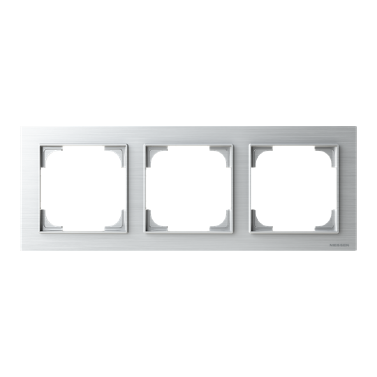 Frame 3-gang Stainless steel - Alba