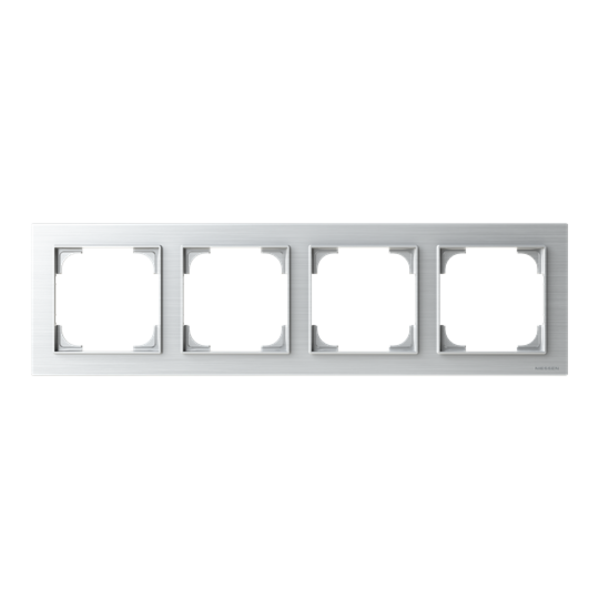 Frame 4-gang Stainless steel - Alba