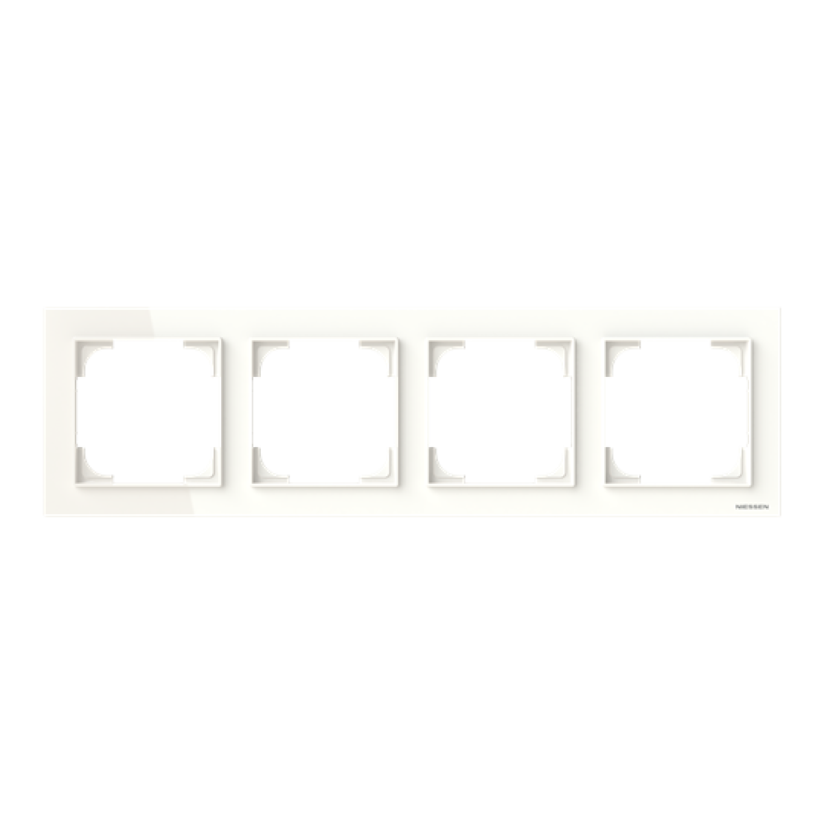 Frame 4-gang White Glass - Alba