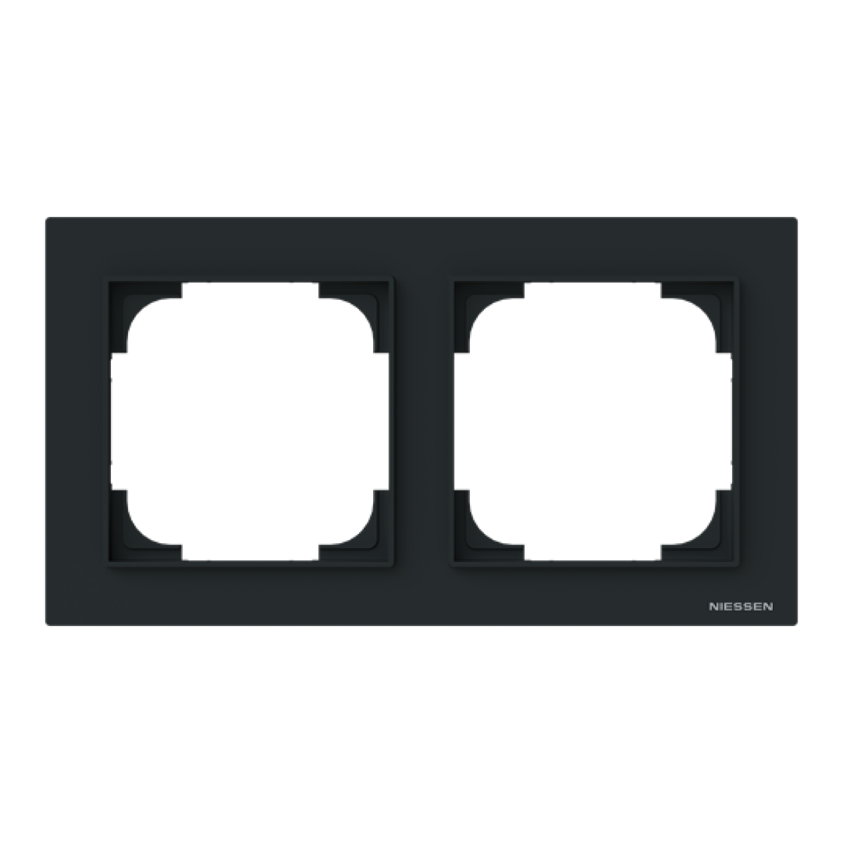 Frame 2-gang Black - Alba