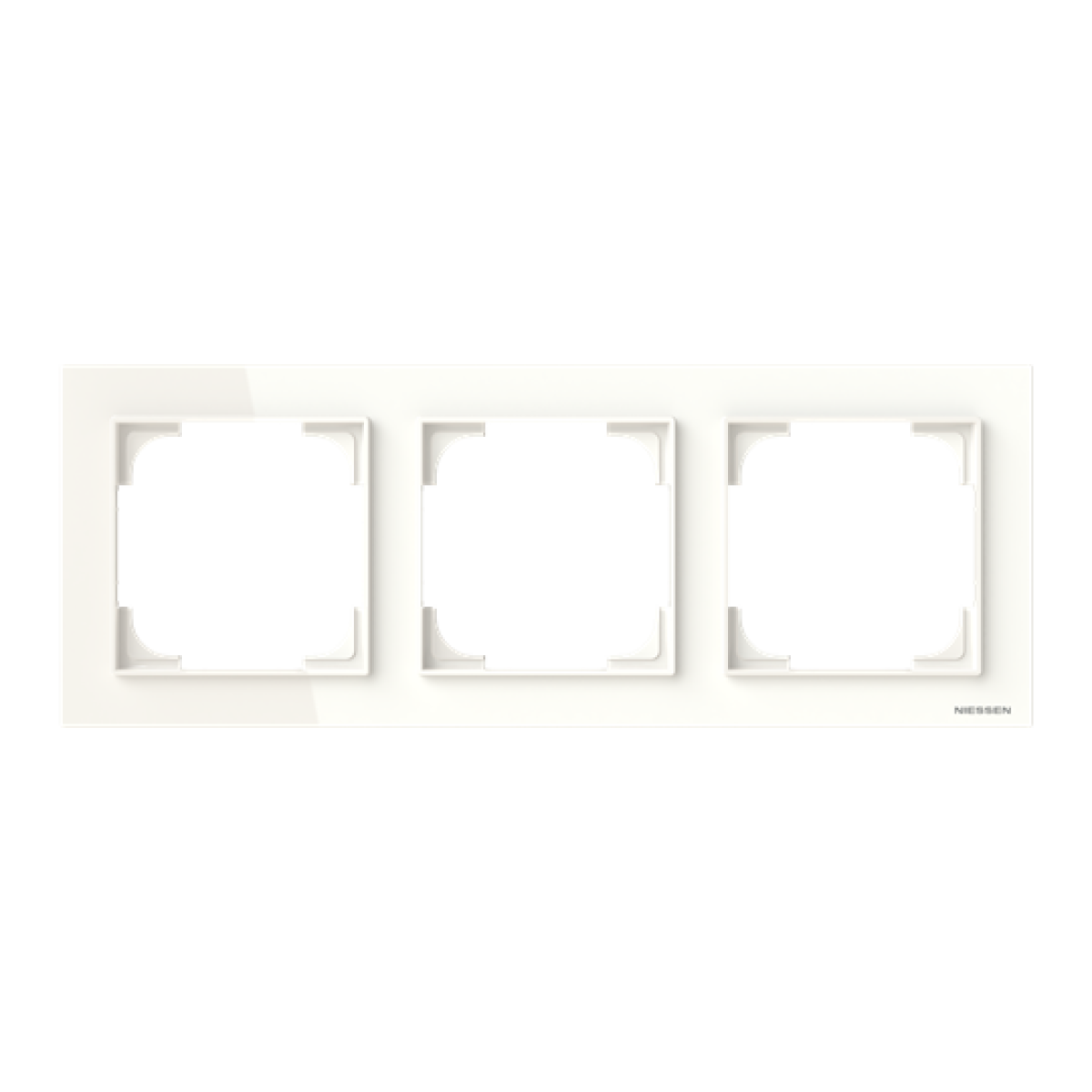 Frame 3-gang White Glass - Alba
