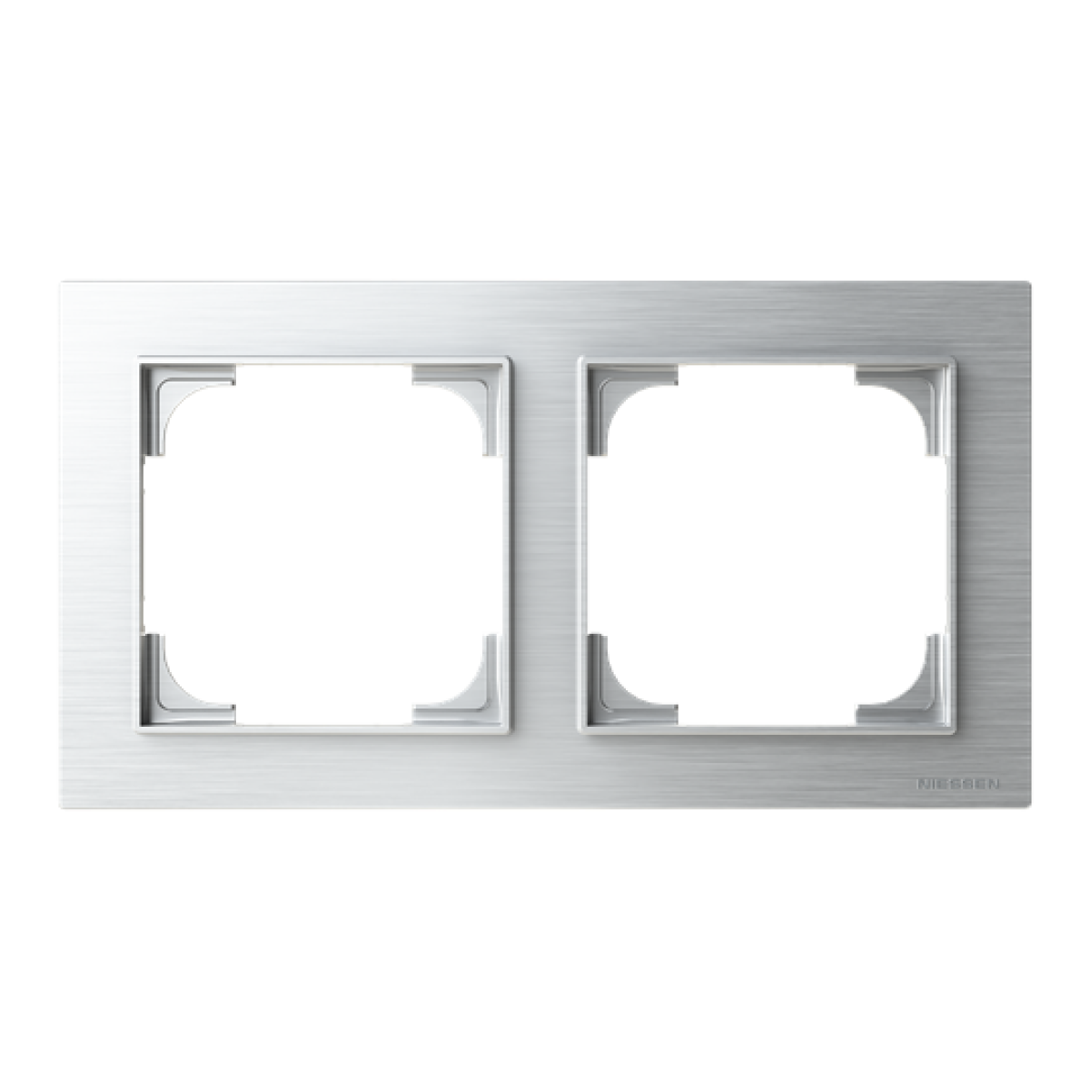 Frame 2-gang Stainless steel - Alba