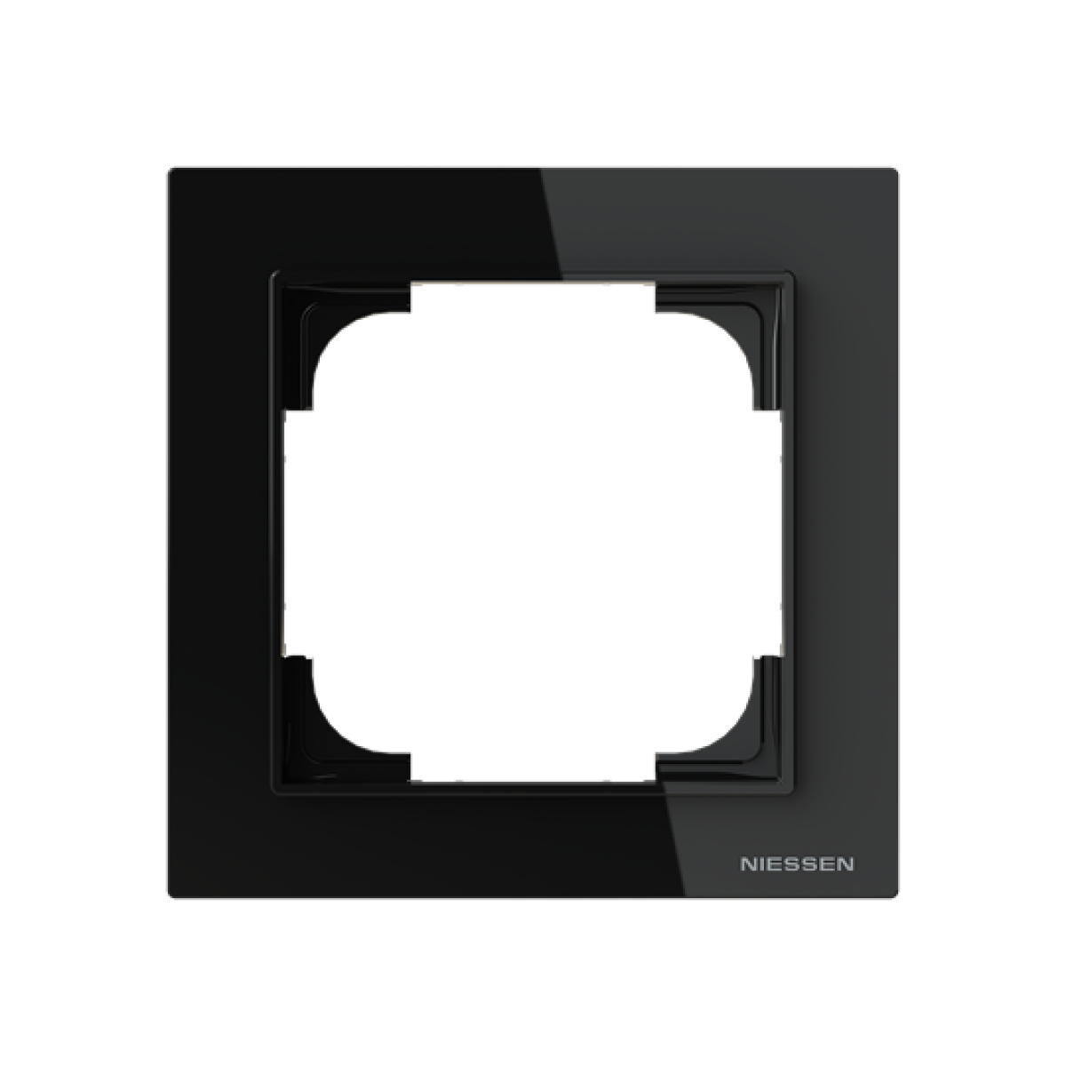 Frame 1-gang Black Glass - Alba