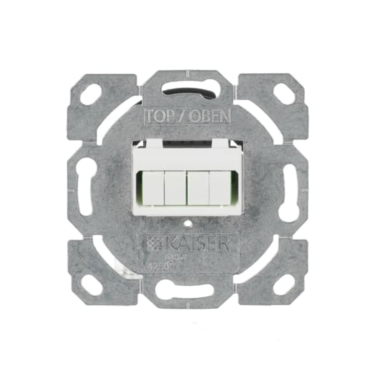 Flush Mounted Inserts LC-Quad Angled version 4gang silver