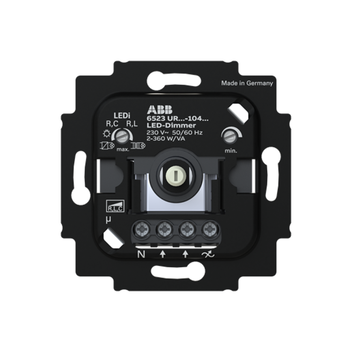 Busch-Rotary dimmer Flush Mounted Inserts Turnpush button 230 V 2...360 VA