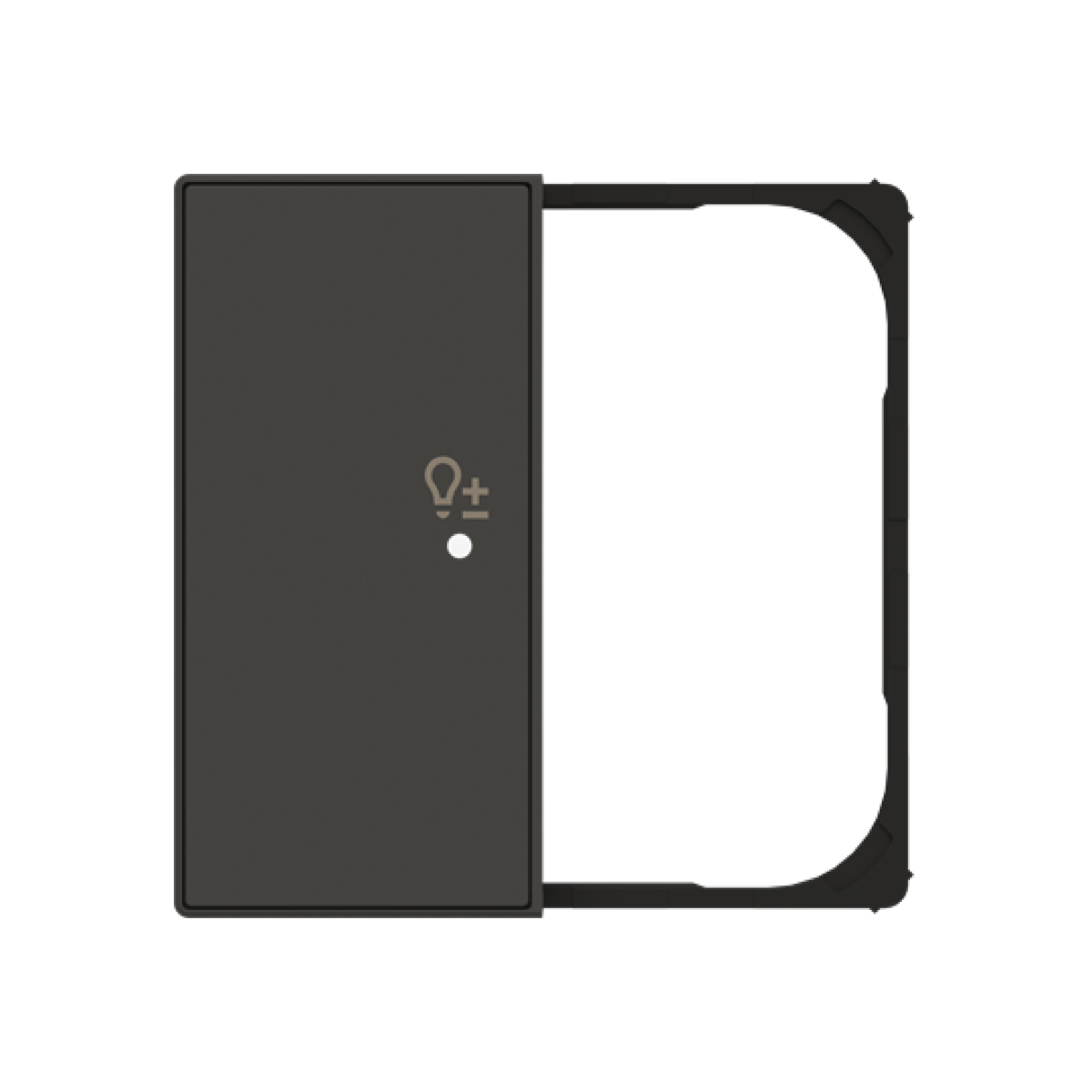 Cover plate Symbol "light" for Dimmer One-part button Black - Sky Niessen