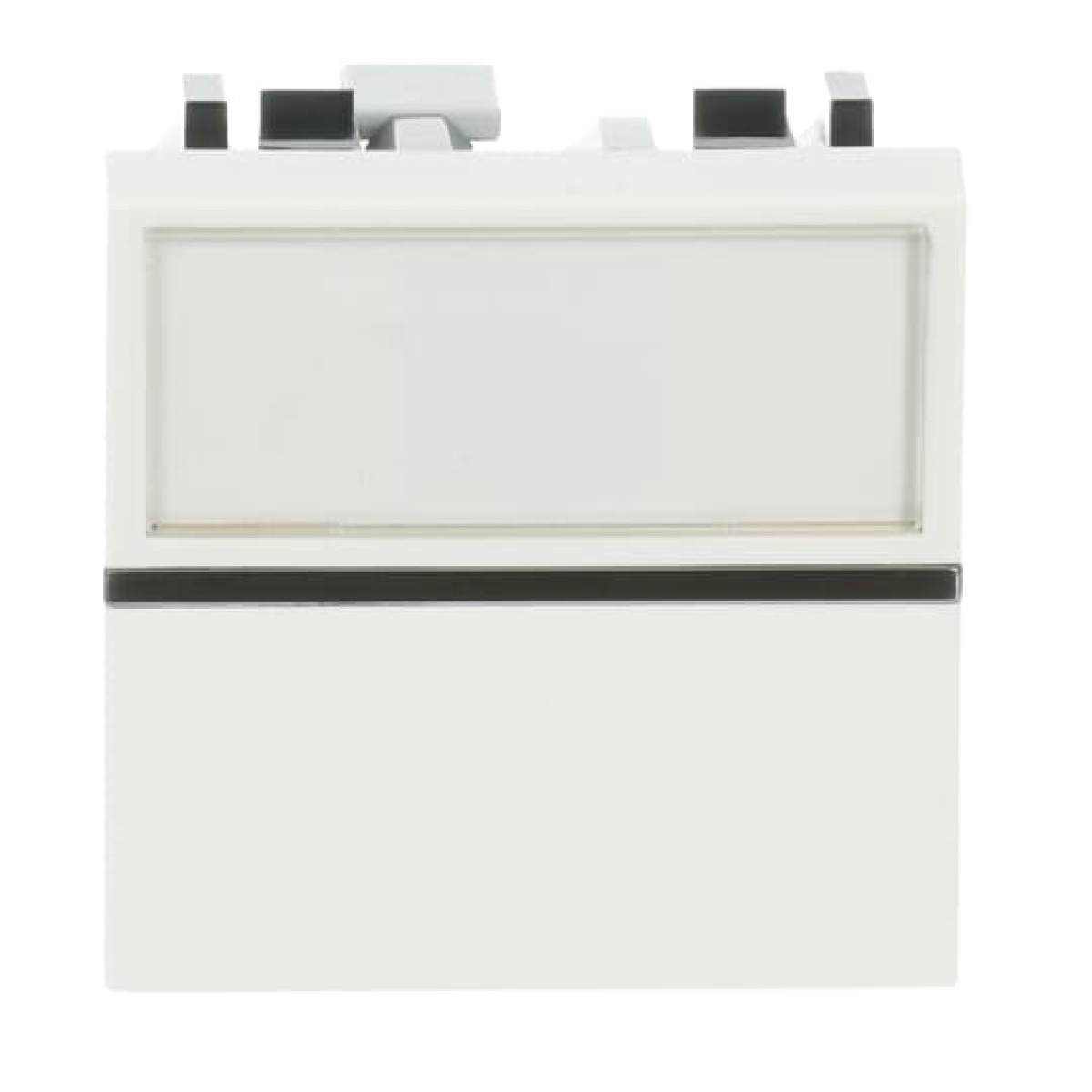 Insertcover Without imprint Push button, Single push button 1P 1NO 0NC 1CO White - Zenit