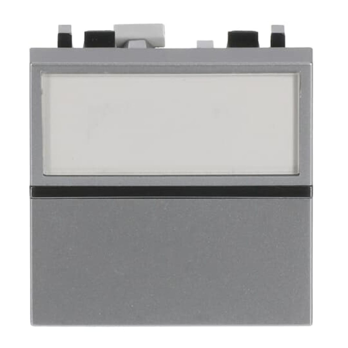 Insertcover Without imprint Push button, Single push button 1P 1NO 0NC 1CO Silver - Zenit