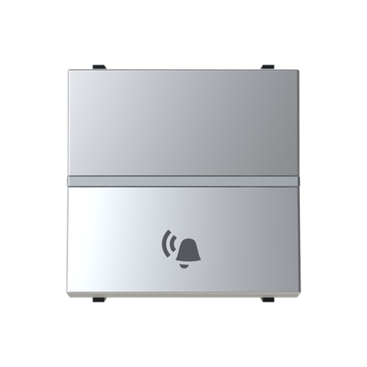 Insertcover Symbol "bell" Rocker, Single push button 1P 1NO 0NC 1CO Silver - Zenit