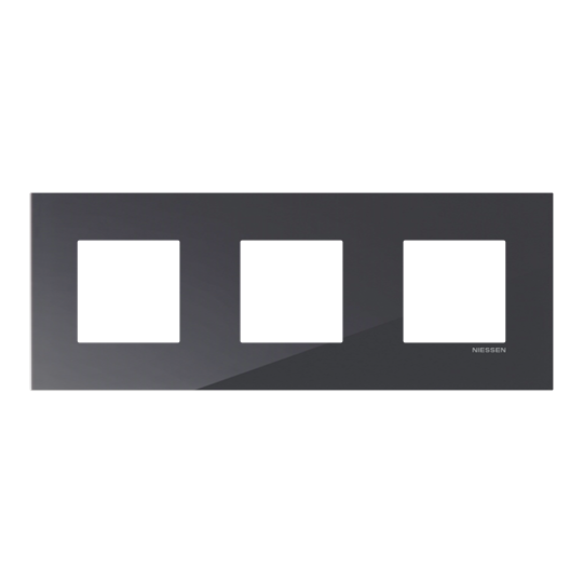 Frame 3-gang Tacteo Black - Zenit
