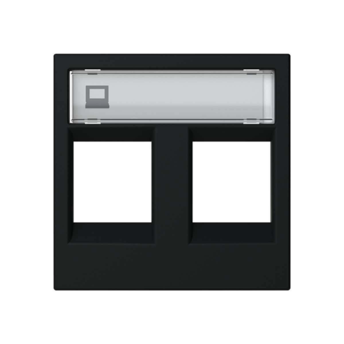 Cover For data connection housing 2 gang Black - Zenit