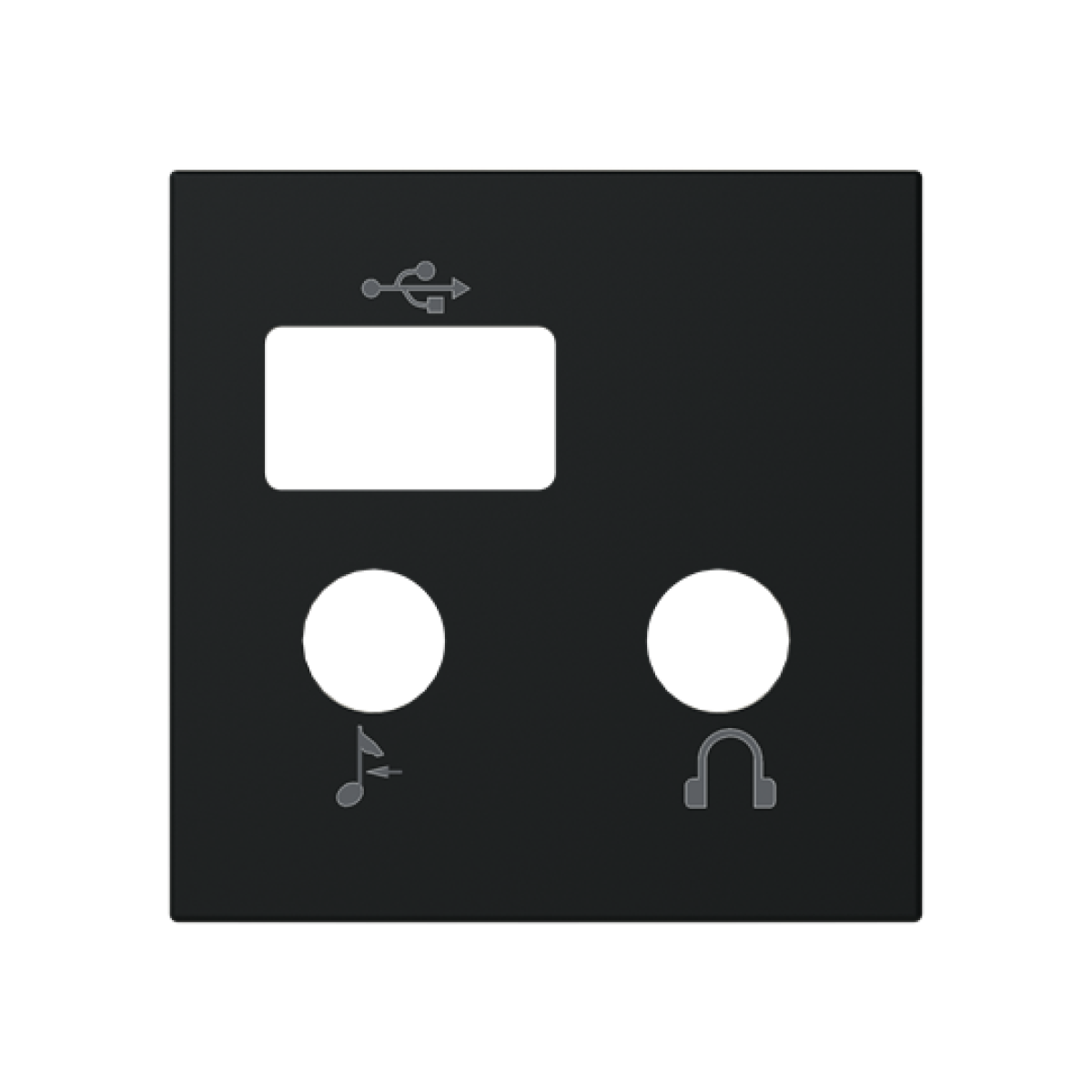Cover plate Usb with IO  USB Black - Zenit