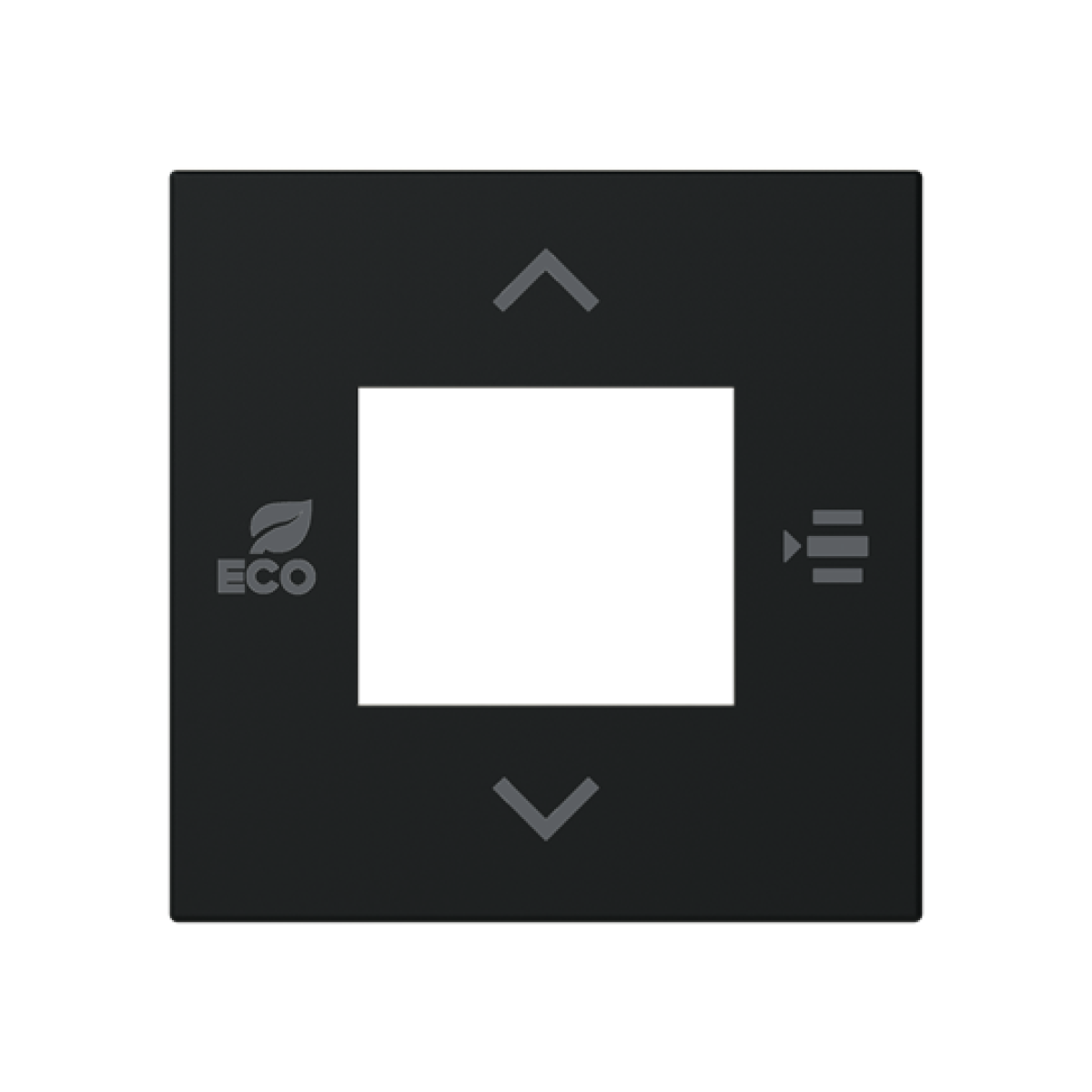Cover plate Thermostat with Various symbols Matt Black - Zenit