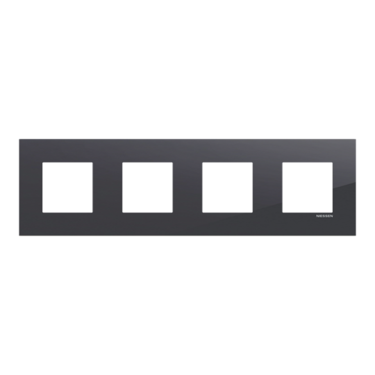 Frame 4-gang Tacteo Black - Zenit