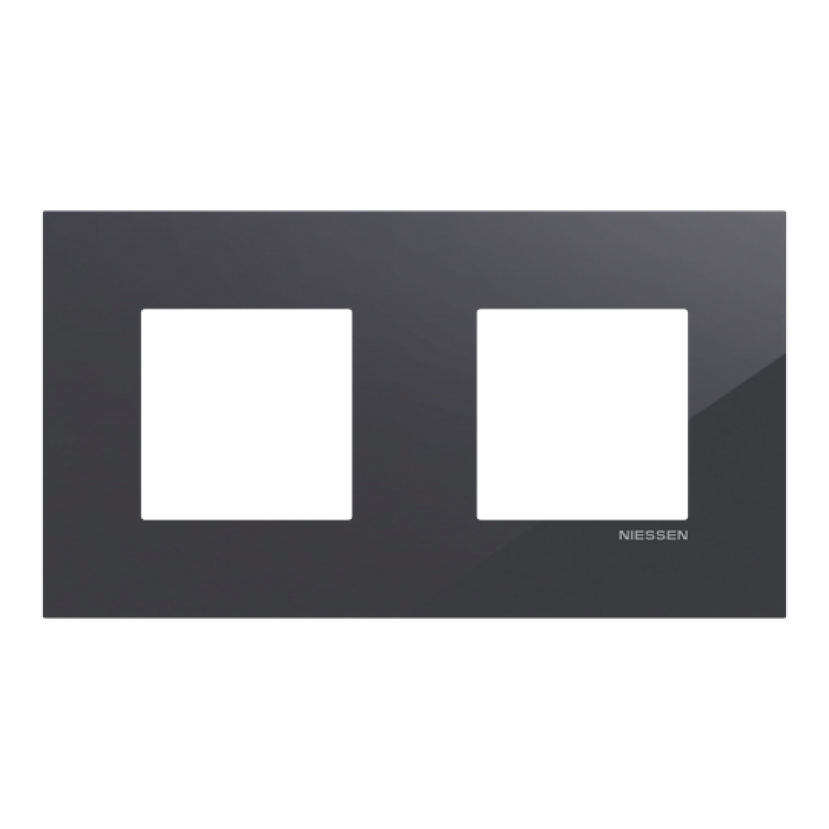 Frame 2-gang Tacteo Black - Zenit