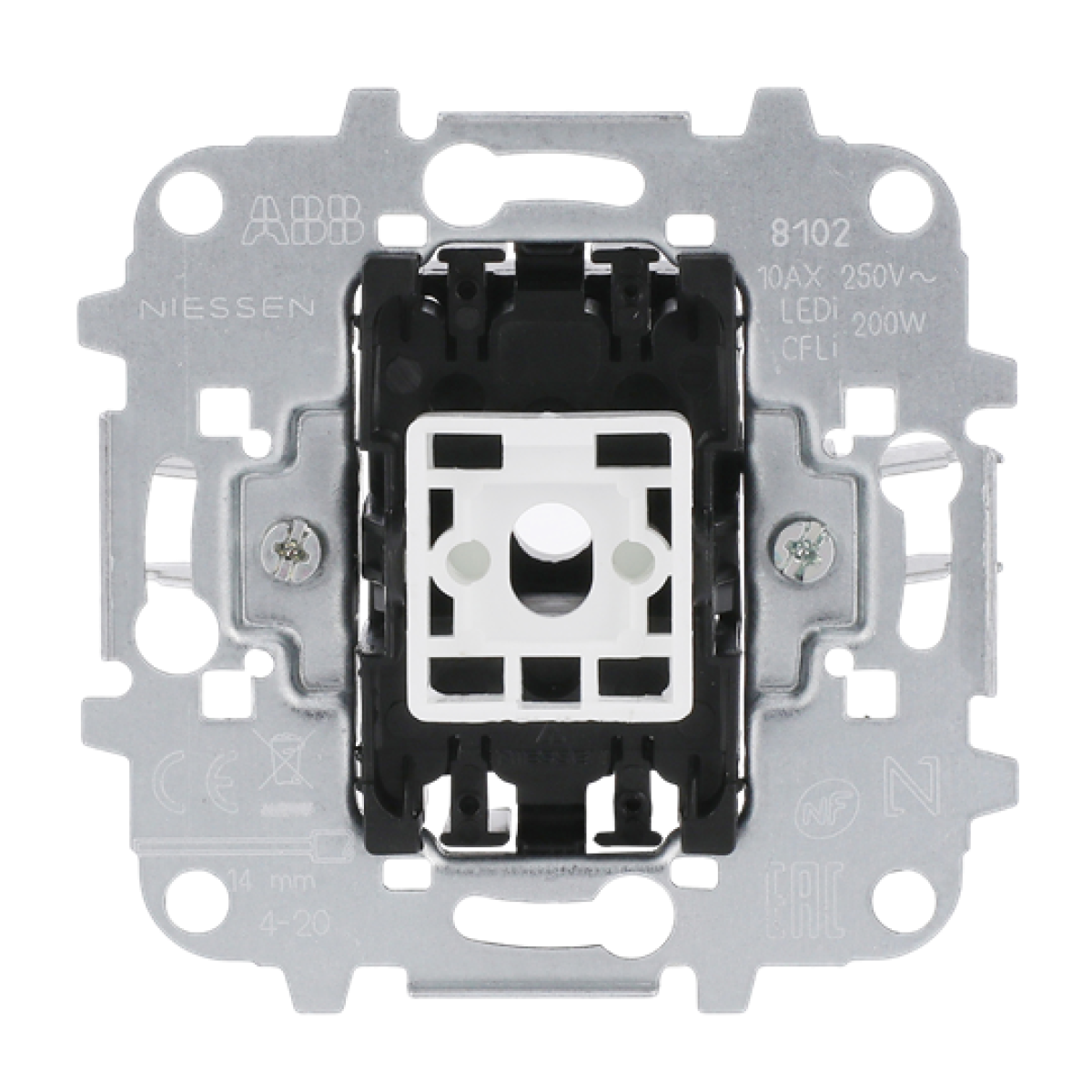 Insert Two-way switch for 1 rocker, LED exchangeable 10 A