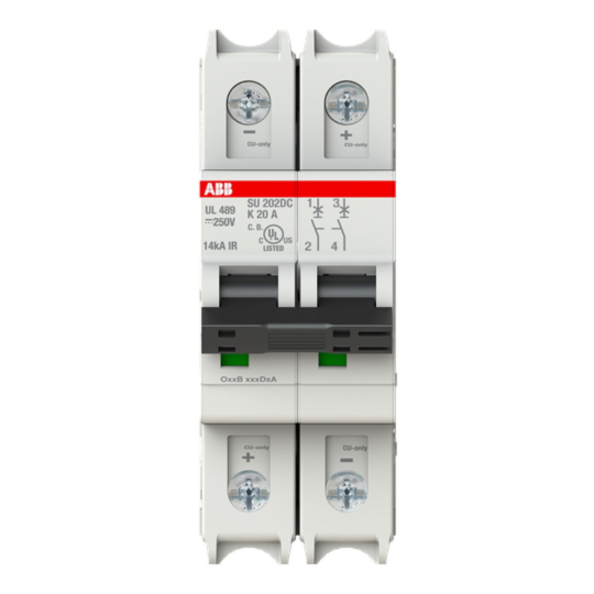 Miniature Circuit Breakers MCBs - SU200DC - 2P - 20 A - K