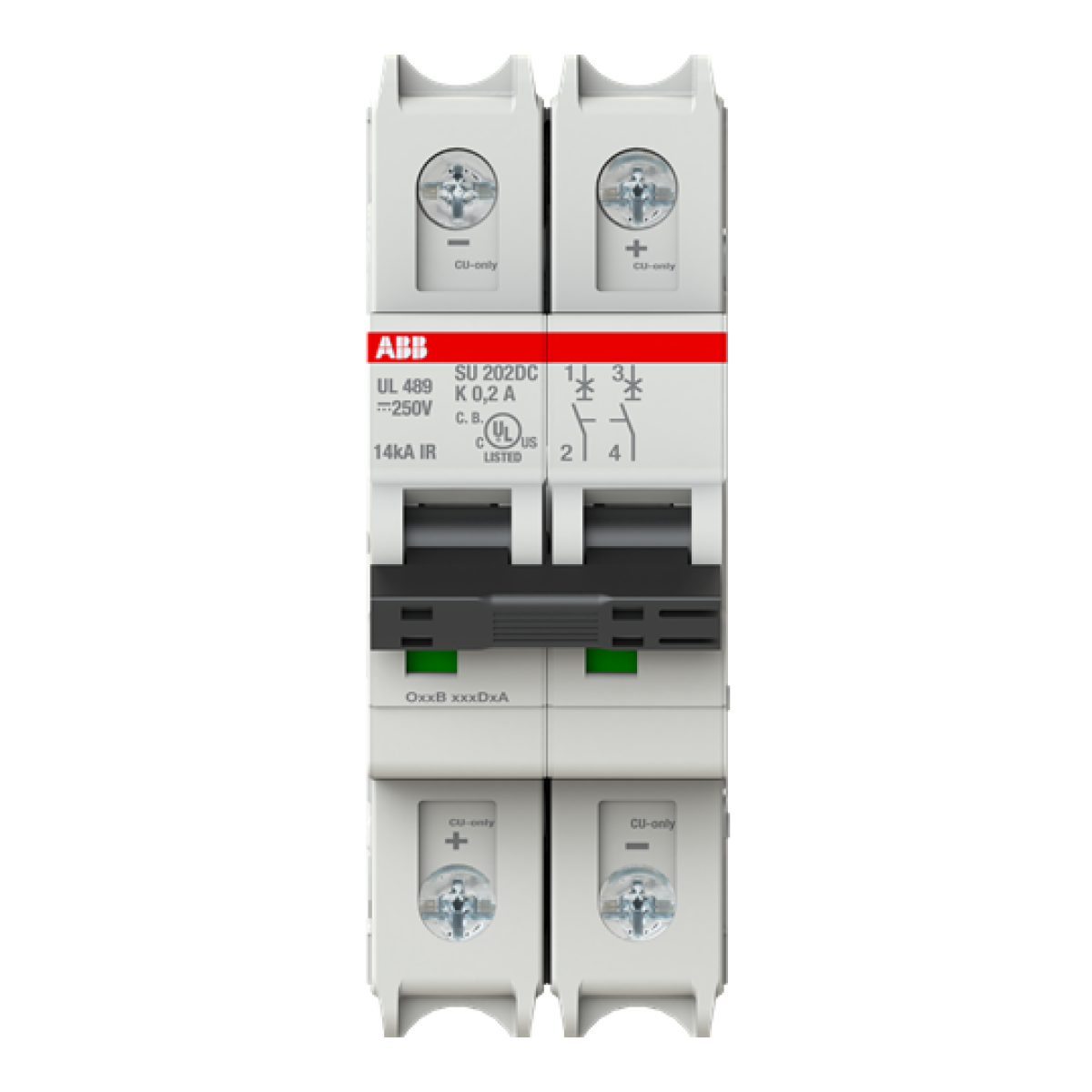 Miniature Circuit Breakers MCBs - SU200DC - 2P - 0.2 A - K