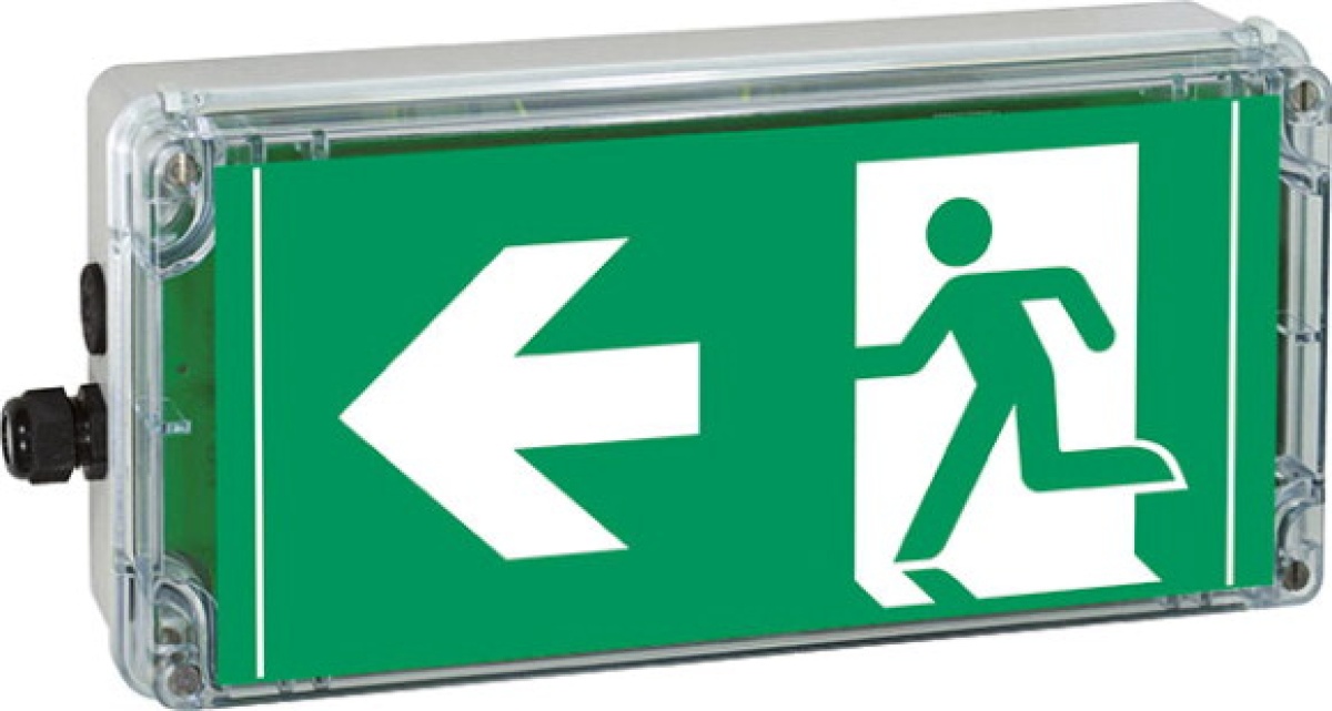 EXIT V-CG-S ARROW 9clockISO7010