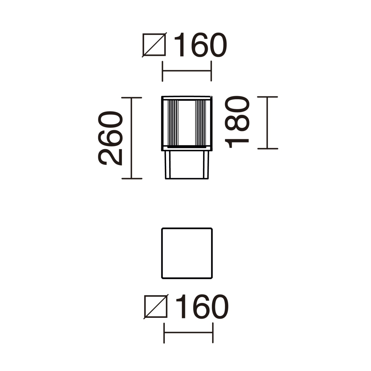 Bornes AURA IP65 Dali LED SMD 12W 1840lm860lm CRI80 4000K 120º 260mm Castanho ferrugem