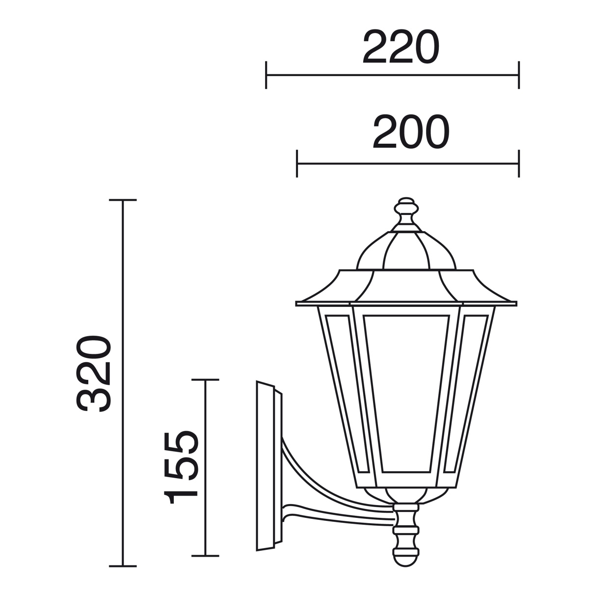 Aplicar clássico ELITE 6 Small IP44 E27 42W Vidro fosco Blanco texturado