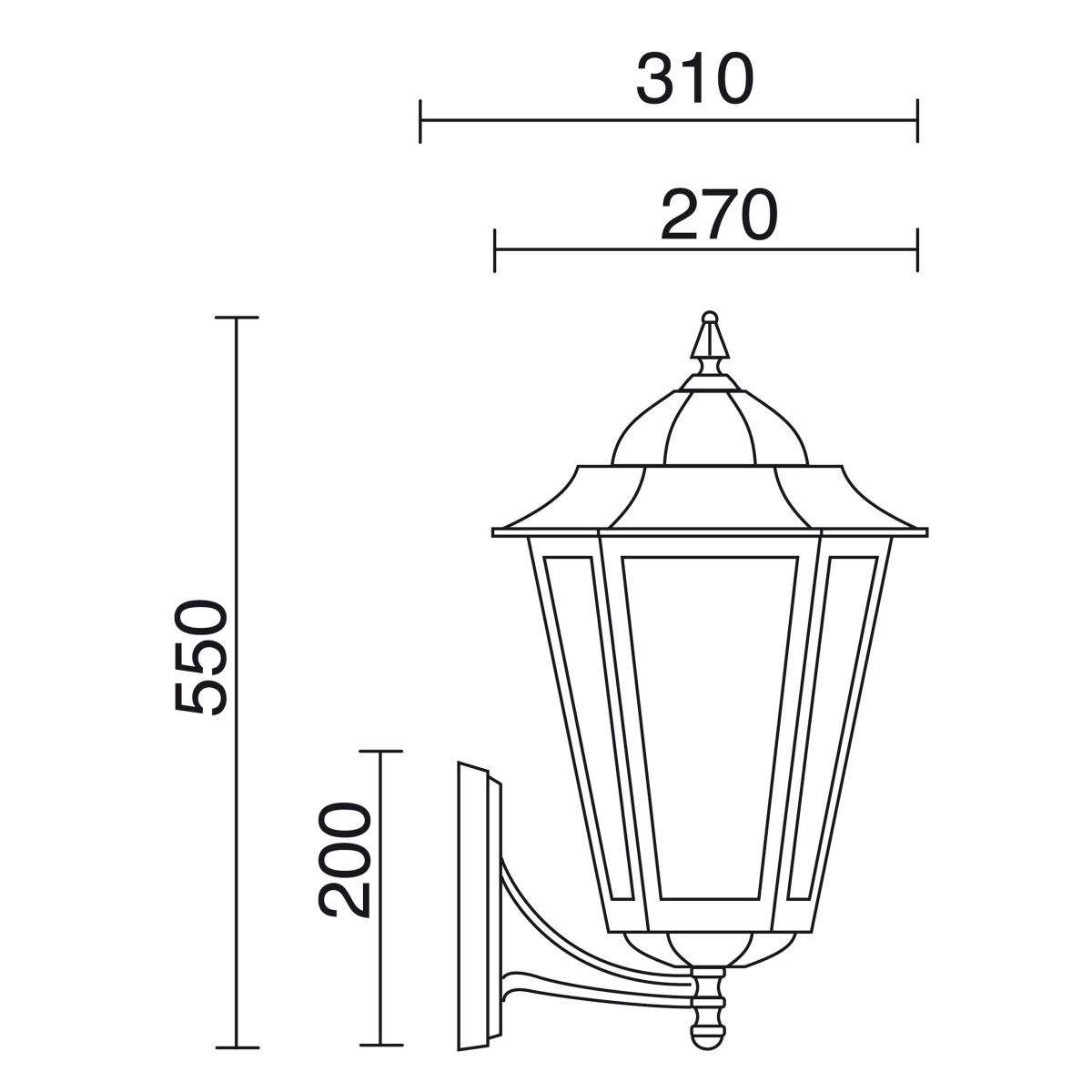 Aplicar clássico ELITE 6 Large IP44 E27 42W Vidro fosco Blanco texturado