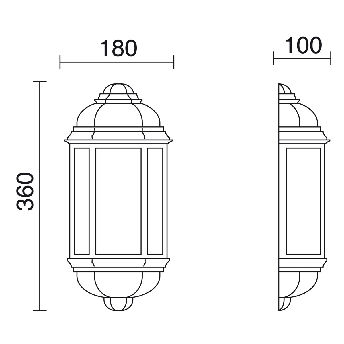 Aplicar clássico MEDI Transparent IP44 E27 42W Negro texturado
