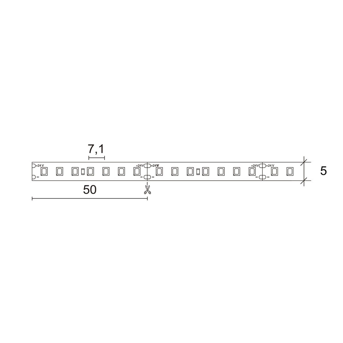 Tira conduzida NILO LED SMD 2016 9Wm 935lmm CRI90 2700K 120º