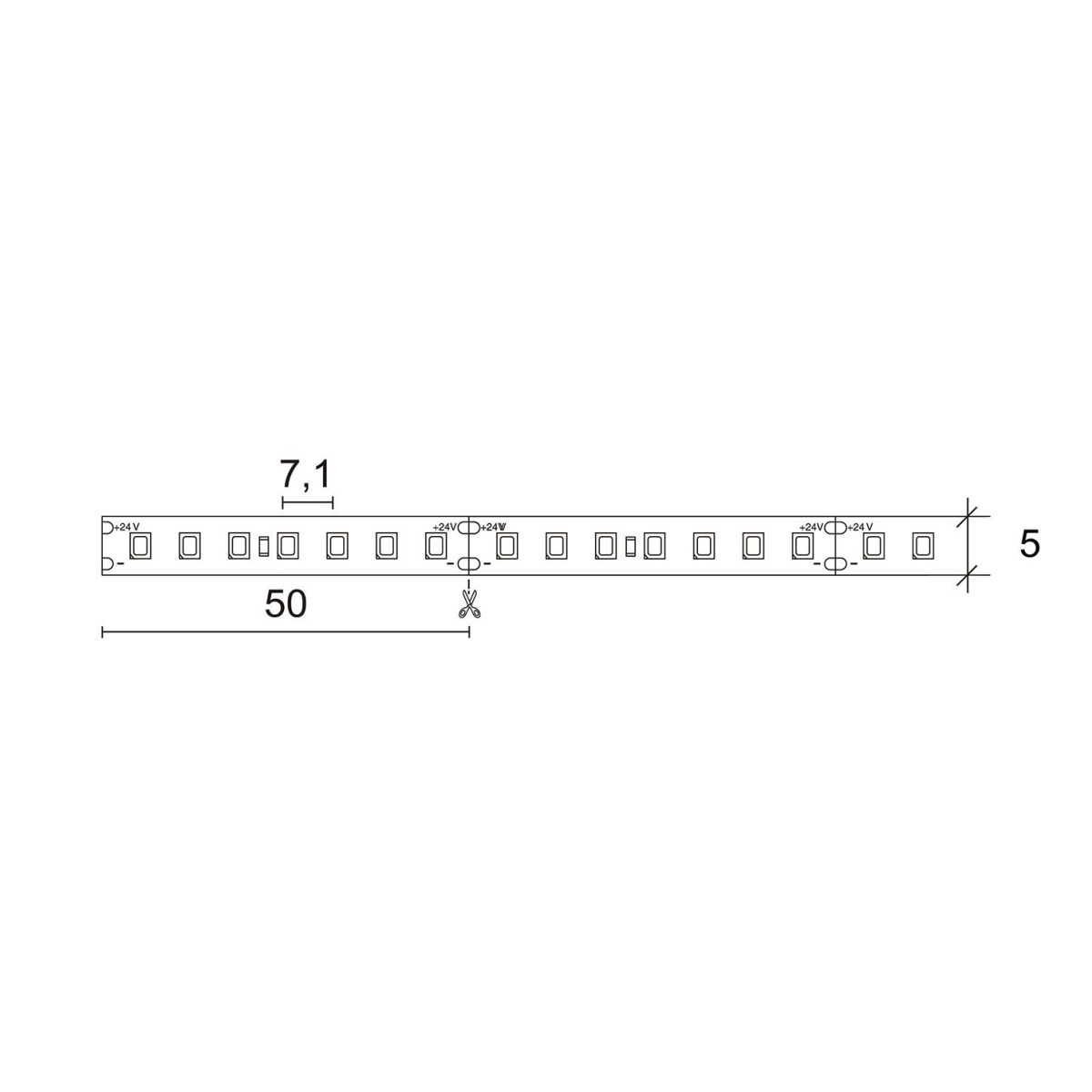 Tira conduzida NILO LED SMD 2835 8.50Wm 1000lmm CRI90 3000K 120º