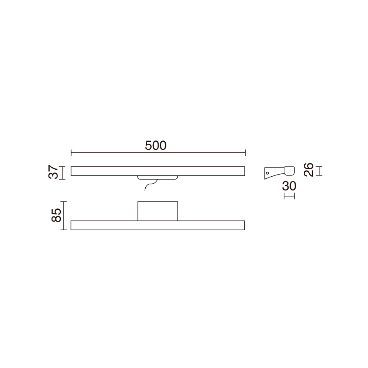Aplique baño SLEET ON WALL M LED SMD AC 8W 545lm614lm633lm CRI84 3000K4000K5700K Cromado