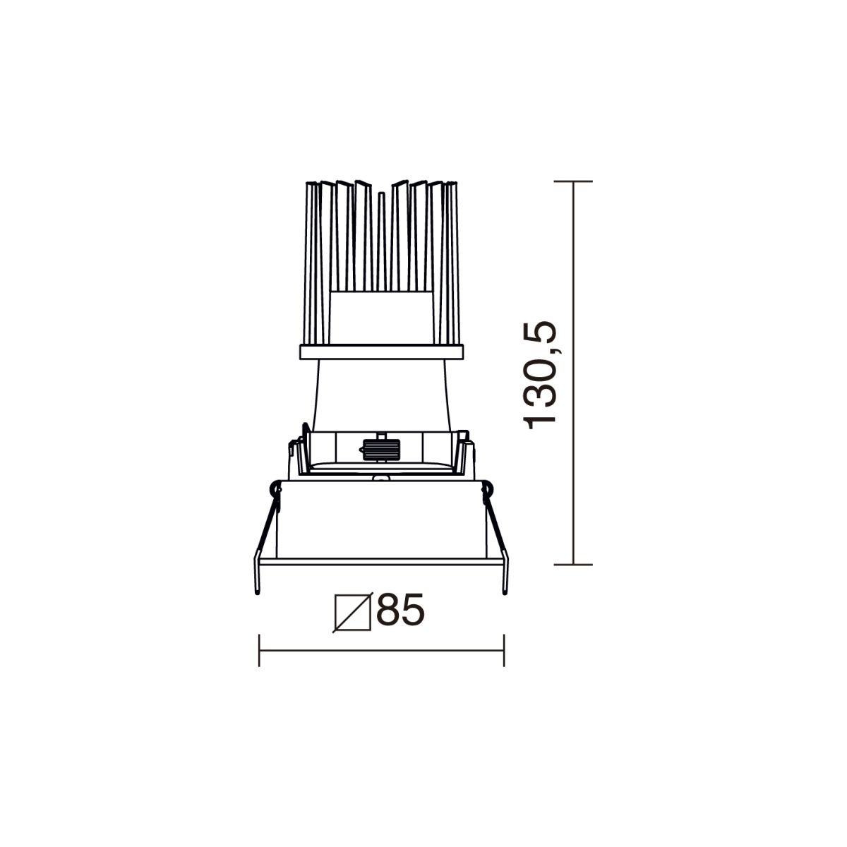 Empotrable techo tilt VIP3 Square Square LED COB 15.60W 1940lm1440lm CRI90 2700K 50º Branco Preto