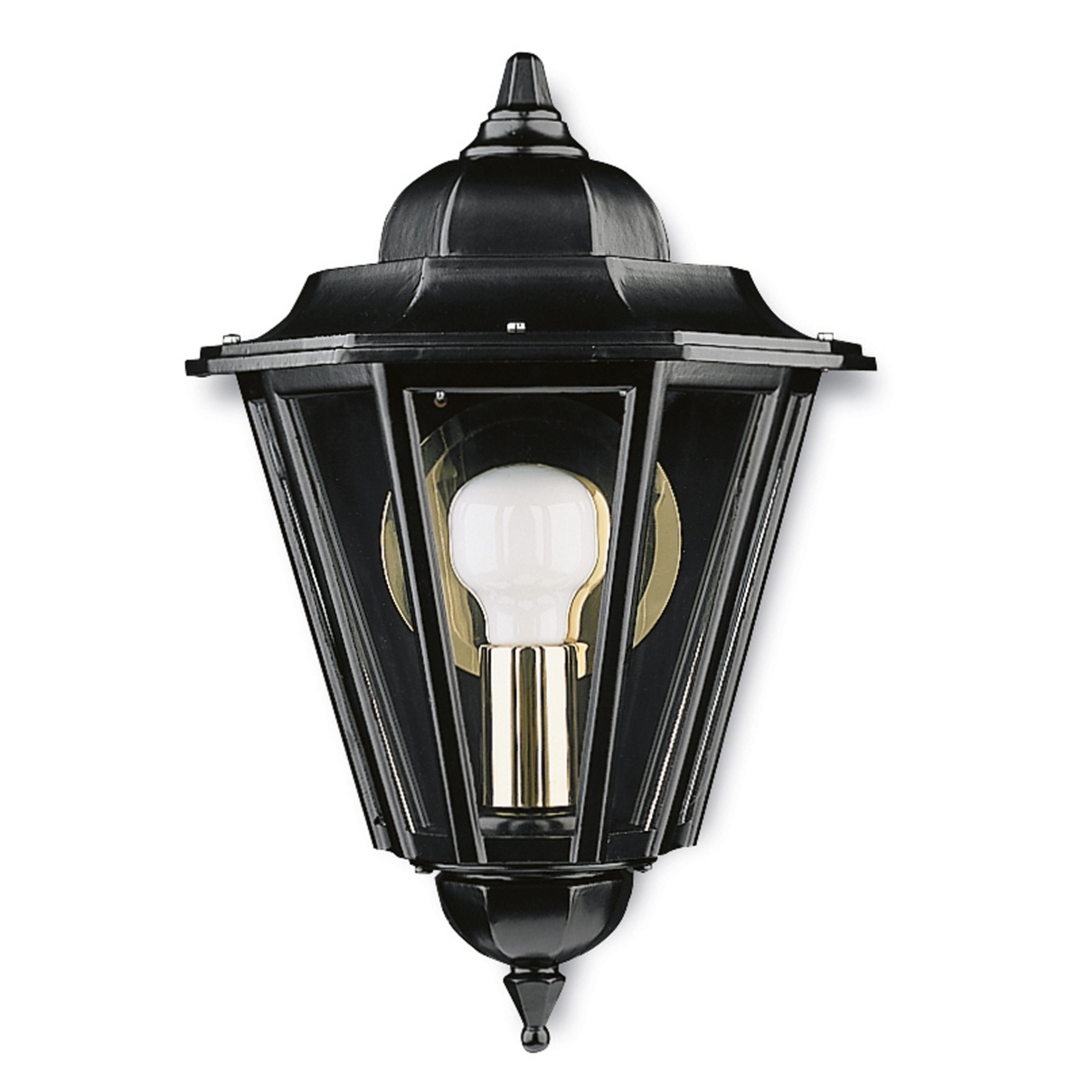 Aplicar clássico ELITE 6 Apply medium M Transparent IP44 E27 42W Vidro transparente Negro texturado
