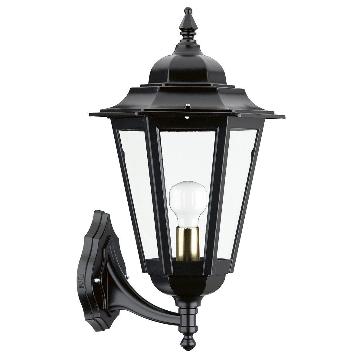 Aplicar clássico ELITE 6 Medium IP44 E27 42W Vidro transparente Negro texturado