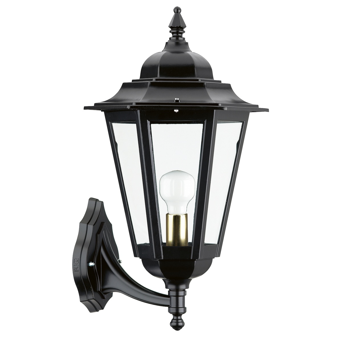 Aplicar clássico ELITE 6 Large IP44 E27 42W Vidro transparente Negro texturado